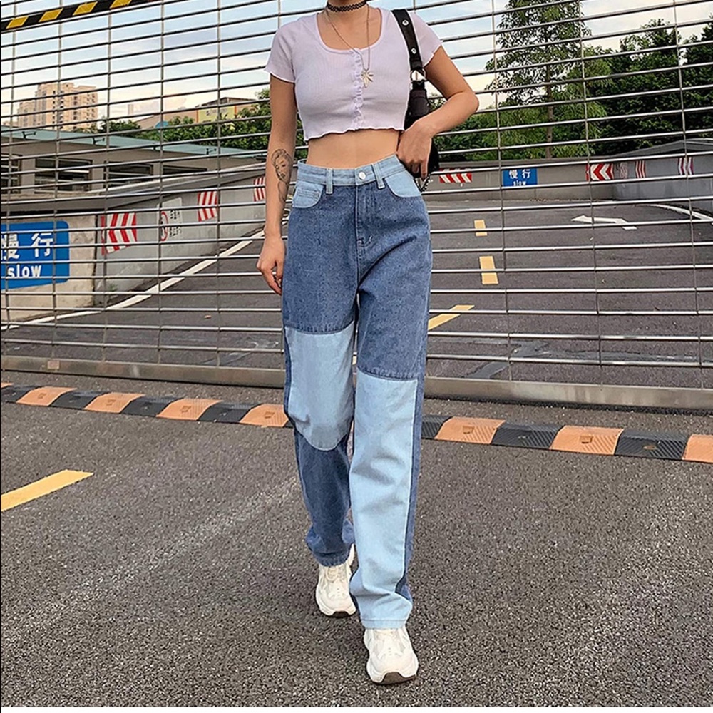 patchwork jeans